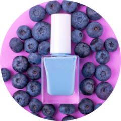 Blue Nail Polish On Blueberry Pink Sticker