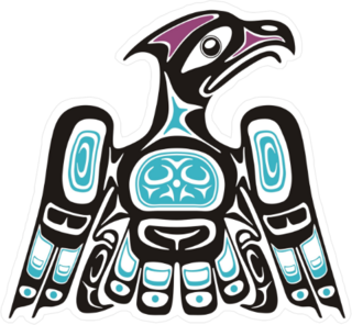 Blue Native American Style Eagle Sticker