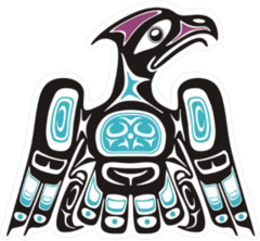Blue Native American Style Eagle Sticker