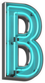 Blue Neon Letter B Sticker