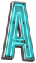 Blue Neon Letter Sticker