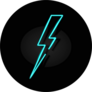 Blue Neon Lightning Bolt Sticker