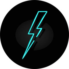 Blue Neon Lightning Bolt Sticker