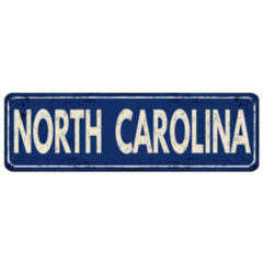 Blue North Carolina Vintage Sign Sticker