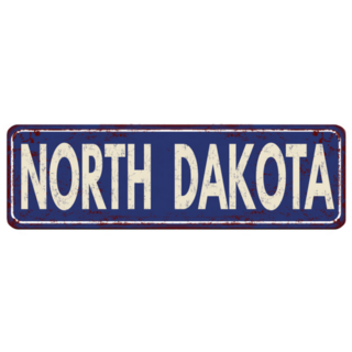Blue North Dakota Vintage Sign Sticker
