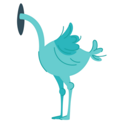 Blue Ostrich Head Sand Sticker