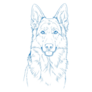 Blue Outline Shepherd Sticker