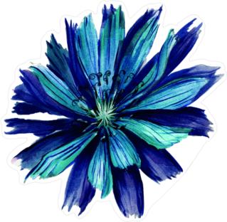 Blue Painted Flower Sticker