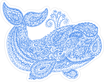 Blue Paisley Whale Boho Sticker