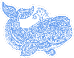 Blue Paisley Whale Boho Sticker