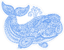 Blue Paisley Whale Boho Sticker