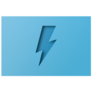 Blue Paper Cut Into Holes Lightning Bolt Sticker