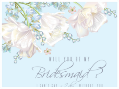 Blue Pastel Will You Be My Bridesmaid Sticker