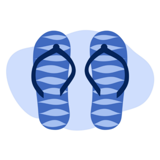 Blue Pattern Flip Flops Sticker