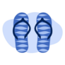 Blue Pattern Flip Flops Sticker