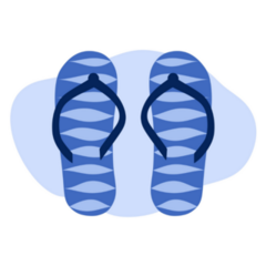 Blue Pattern Flip Flops Sticker