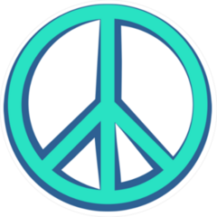 Blue Peace Sign Sticker
