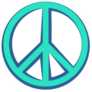 Blue Peace Sign Sticker