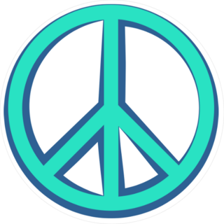 Blue Peace Sign Sticker