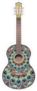 Blue Peacock Decorated Guitar Sticker