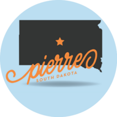 Blue, Pierre, South Dakota In Cursive Writing Sticker