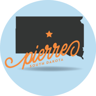 Blue, Pierre, South Dakota In Cursive Writing Sticker