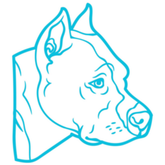 Blue Pit Bull Outline Sticker