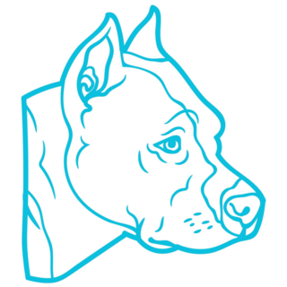 Blue Pit Bull Outline Sticker