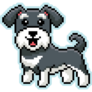 Blue Pixel Schnauzer Sticker