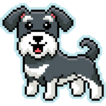 Blue Pixel Schnauzer Sticker