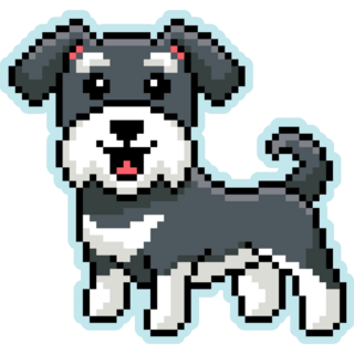 Blue Pixel Schnauzer Sticker