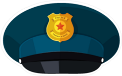 Blue Police Hat Sticker