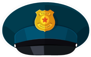 Blue Police Hat Sticker