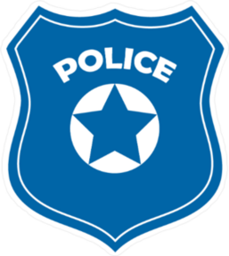 Blue Police Officer Badge Sticker