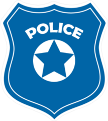 Blue Police Officer Badge Sticker