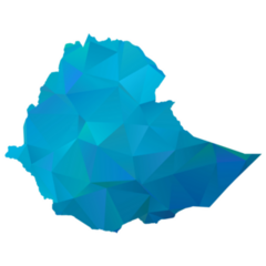 Blue Polygonal Ethiopia Sticker