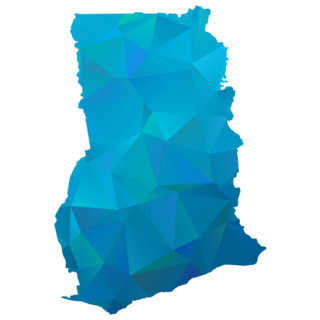 Blue Polygonal Ghana Sticker