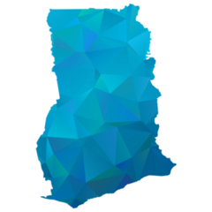 Blue Polygonal Ghana Sticker