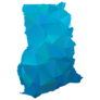 Blue Polygonal Ghana Sticker