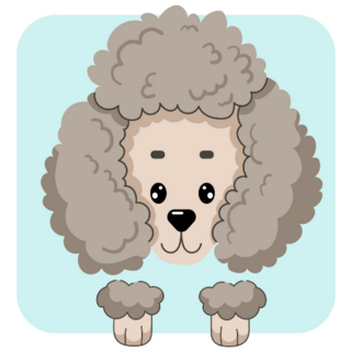 Blue Poodle Icon Sticker
