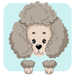 Blue Poodle Icon Sticker