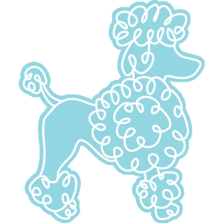 Blue Poodle Sticker