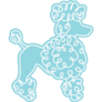 Blue Poodle Sticker