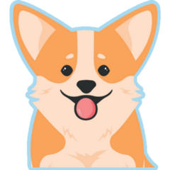Blue Portrait Of A Corgi Sticker