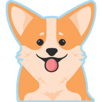 Blue Portrait Of A Corgi Sticker