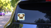 Blue Pug Icon Sticker on a Rear Car Window (New) example