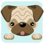 Blue Pug Icon Sticker