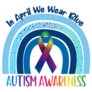 Blue Rainbow Autism Awareness Sticker