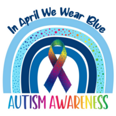 Blue Rainbow Autism Awareness Sticker