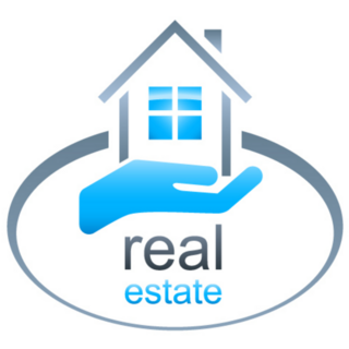 Blue Real Estate Hand Sticker 
